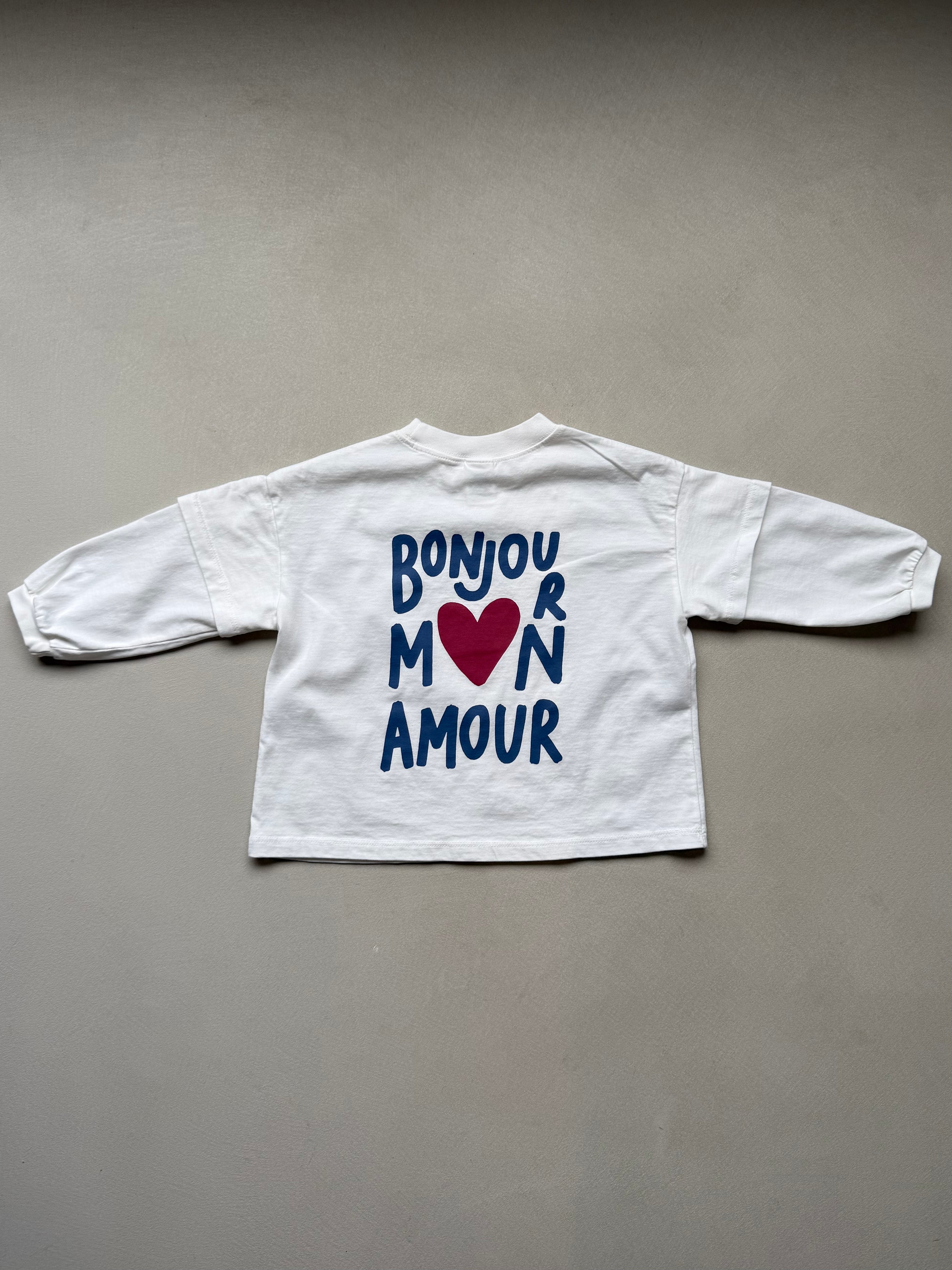 Bonjour tee white