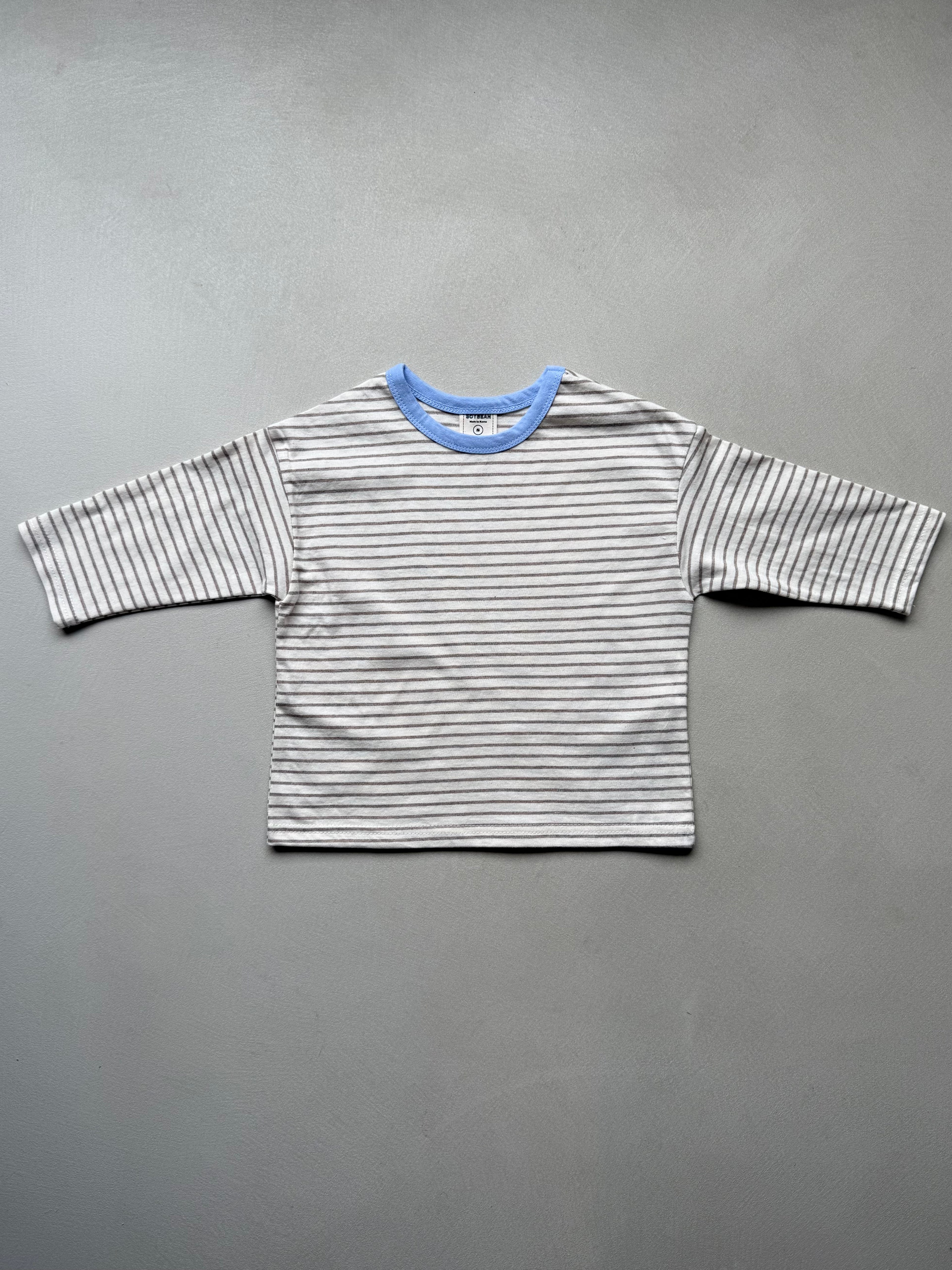 Stripe long tee beige