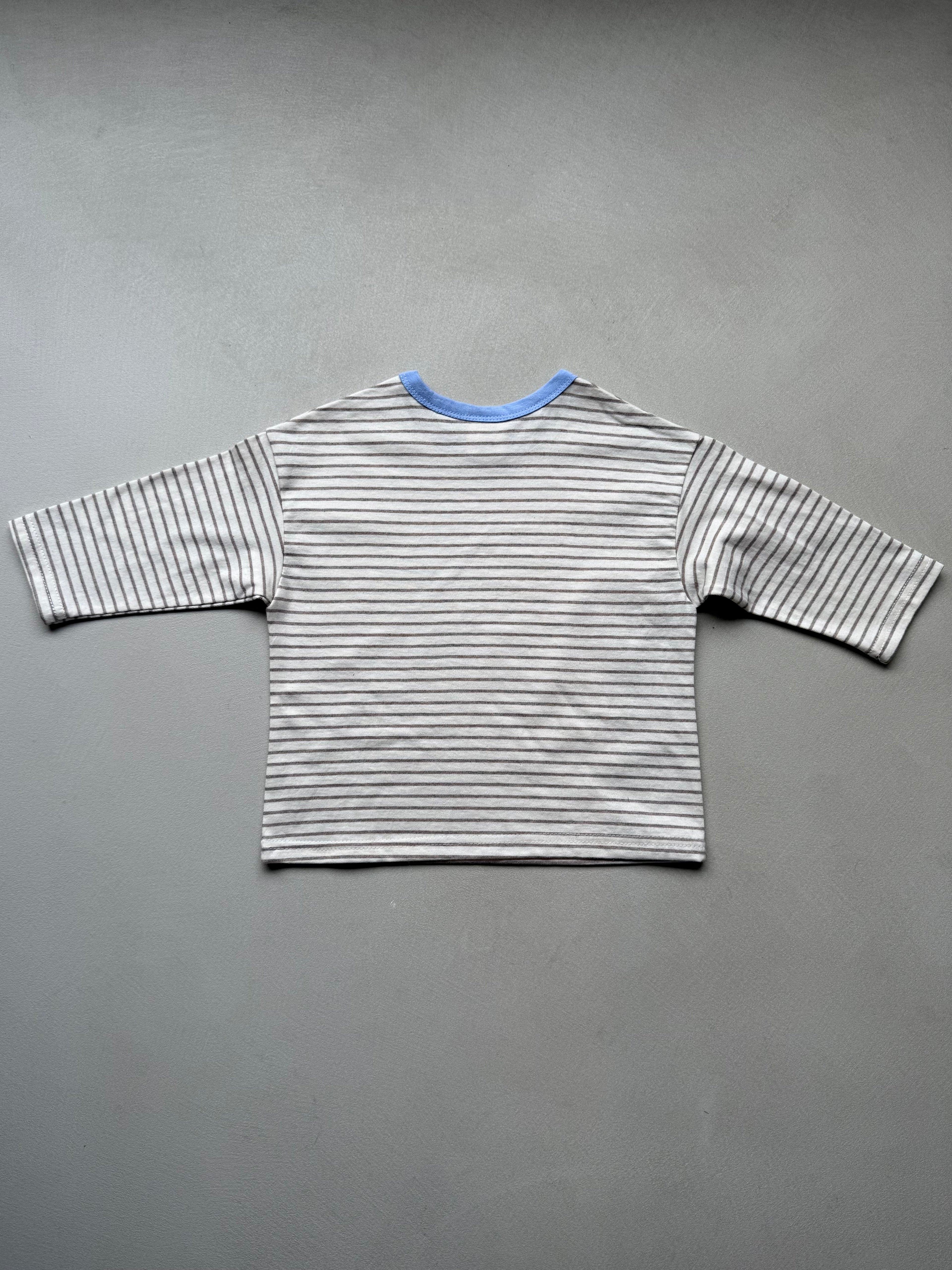 Stripe long tee beige