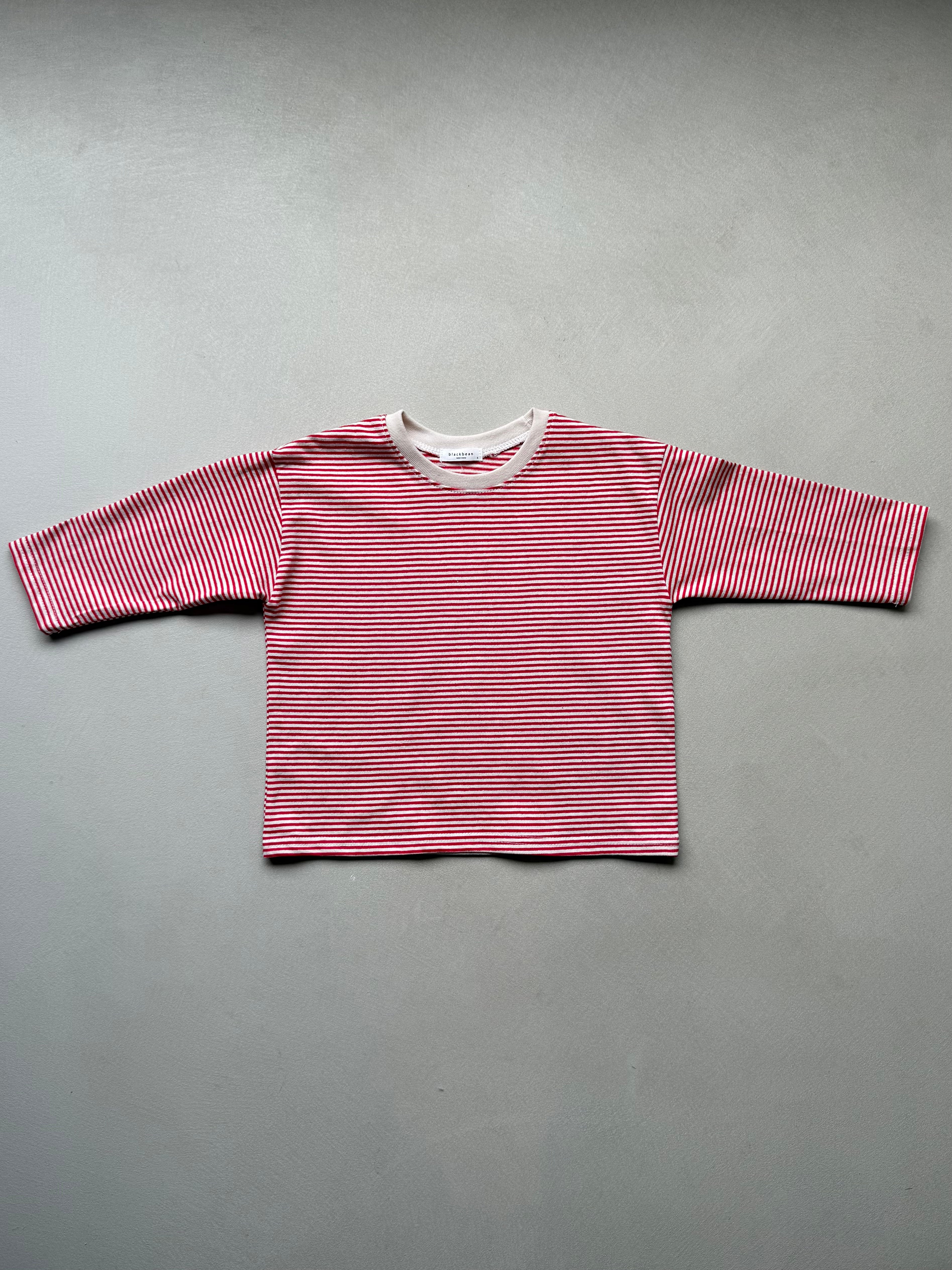 Stripe long tee red