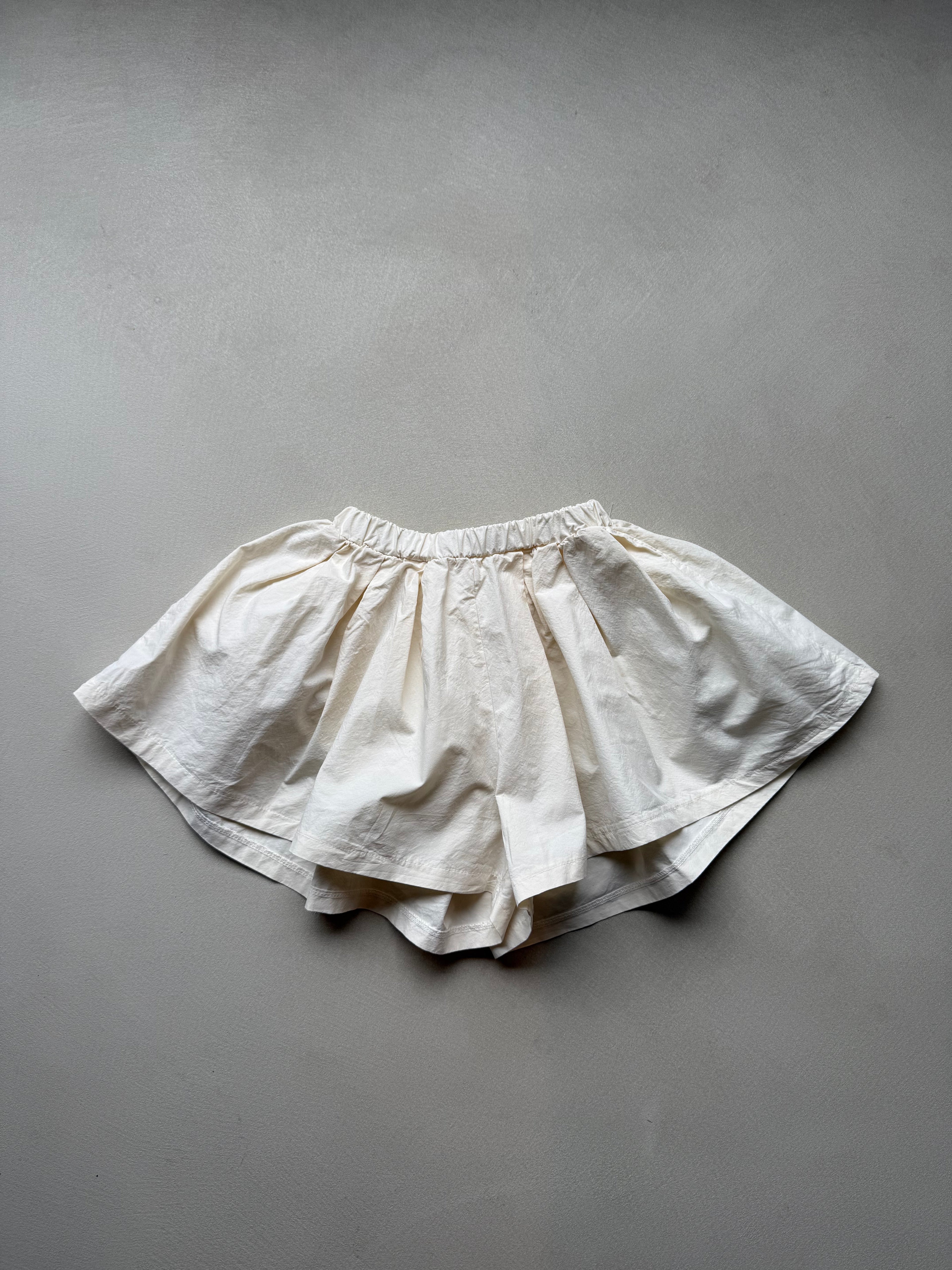 White ruffle short