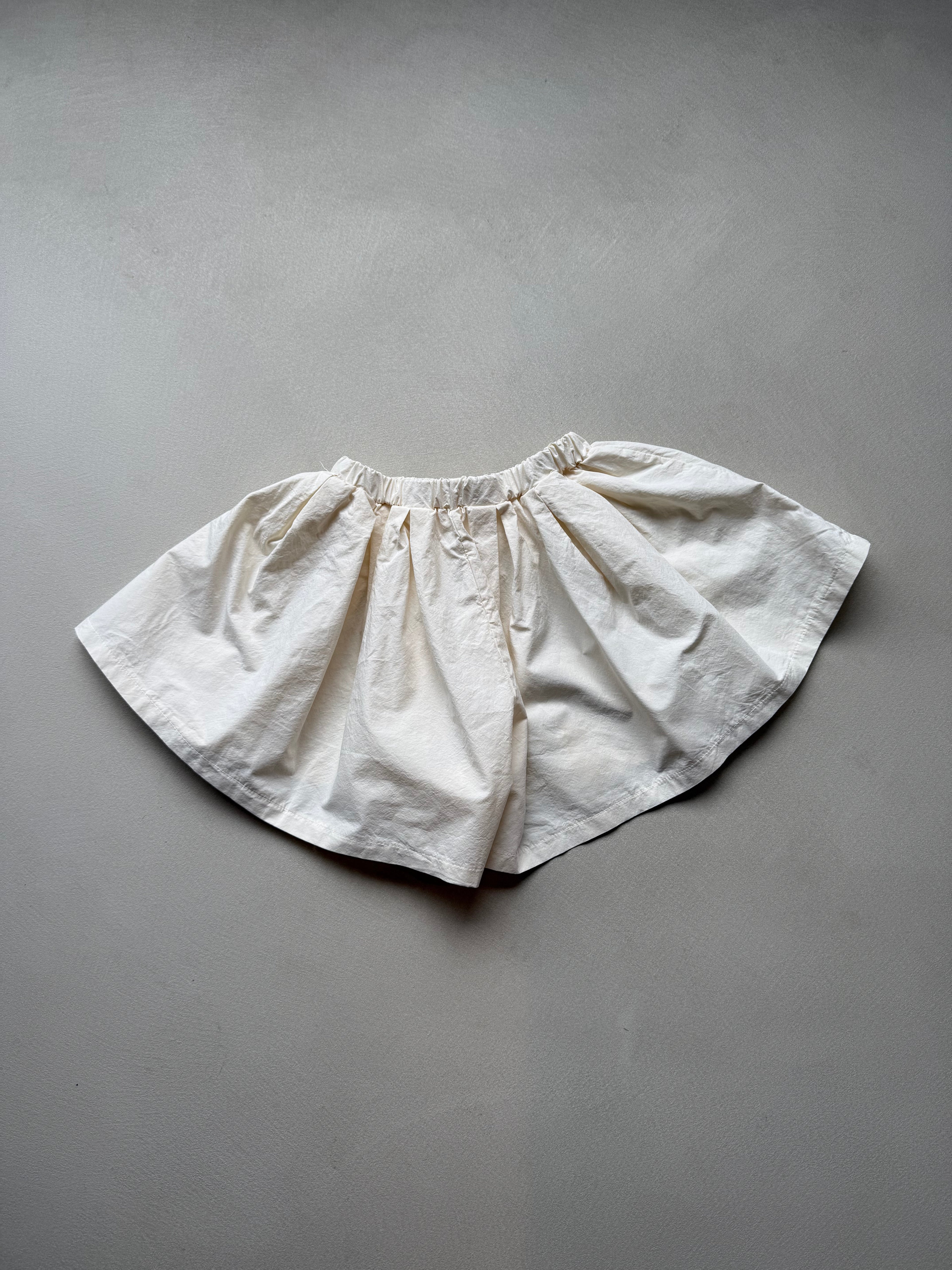 White ruffle short