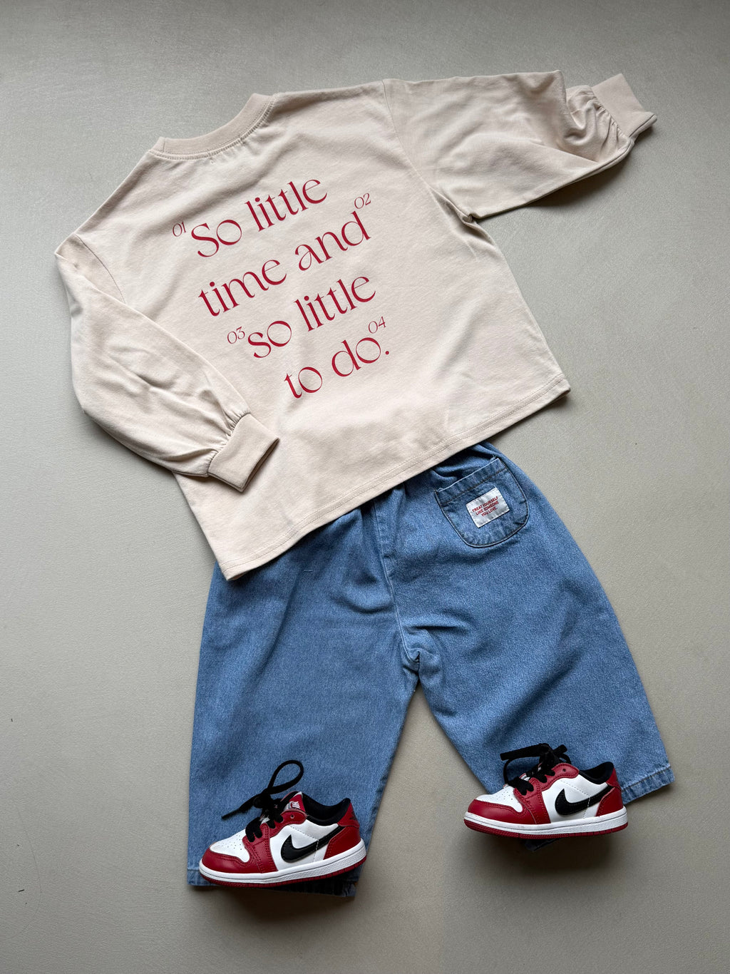 Lettering tee beige