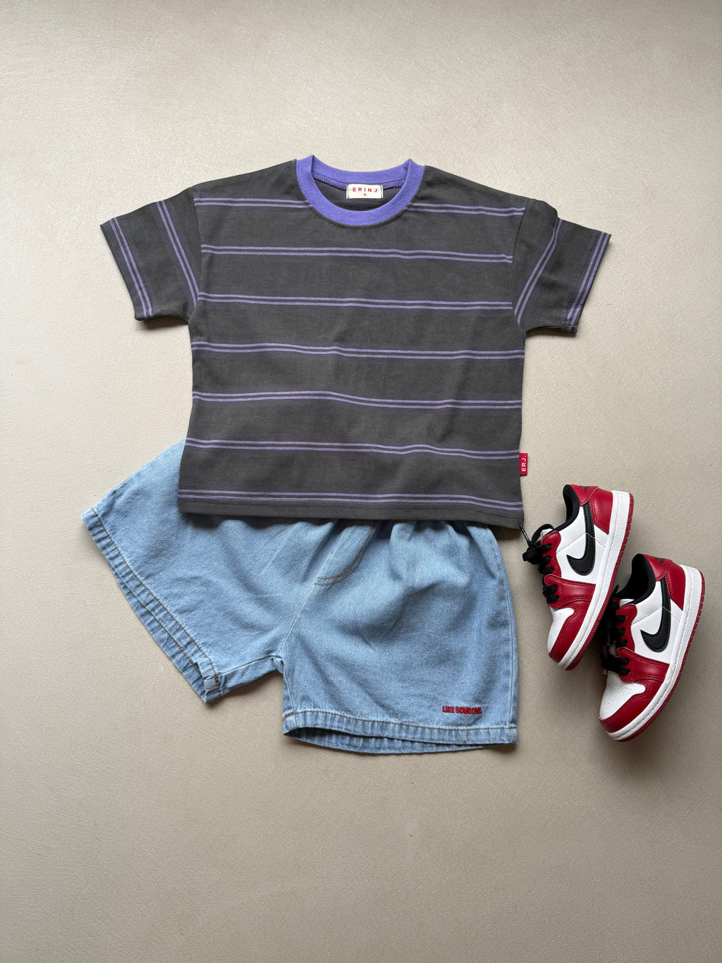 Grey purple tee