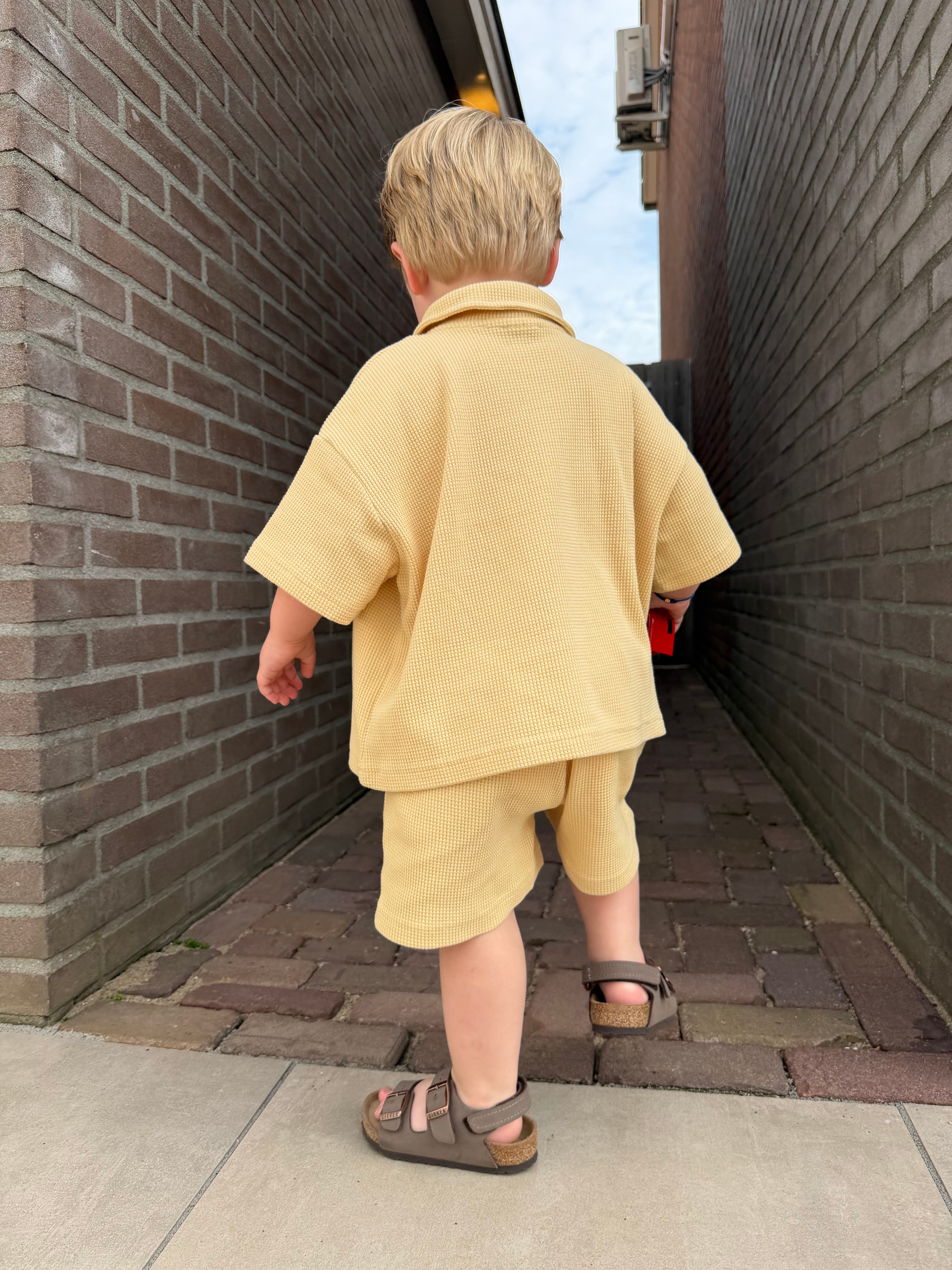 Waffle short yellow