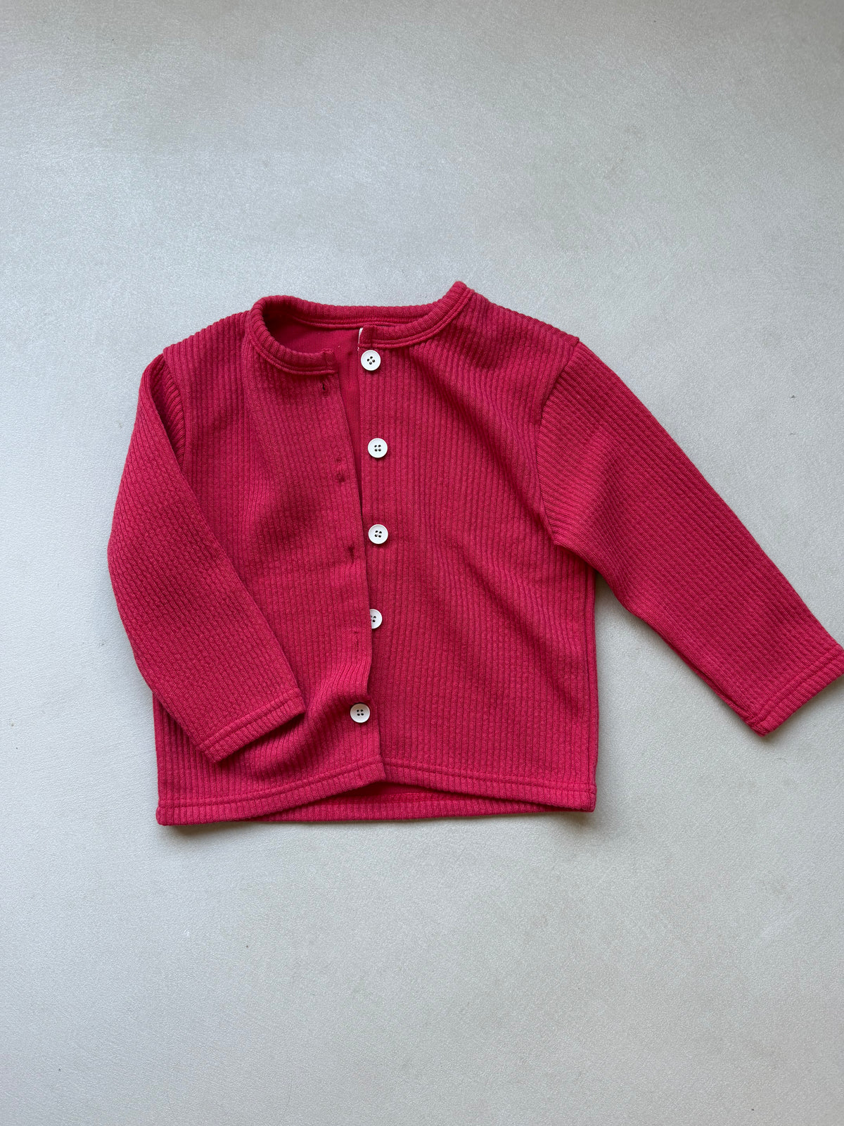 Red cardigan