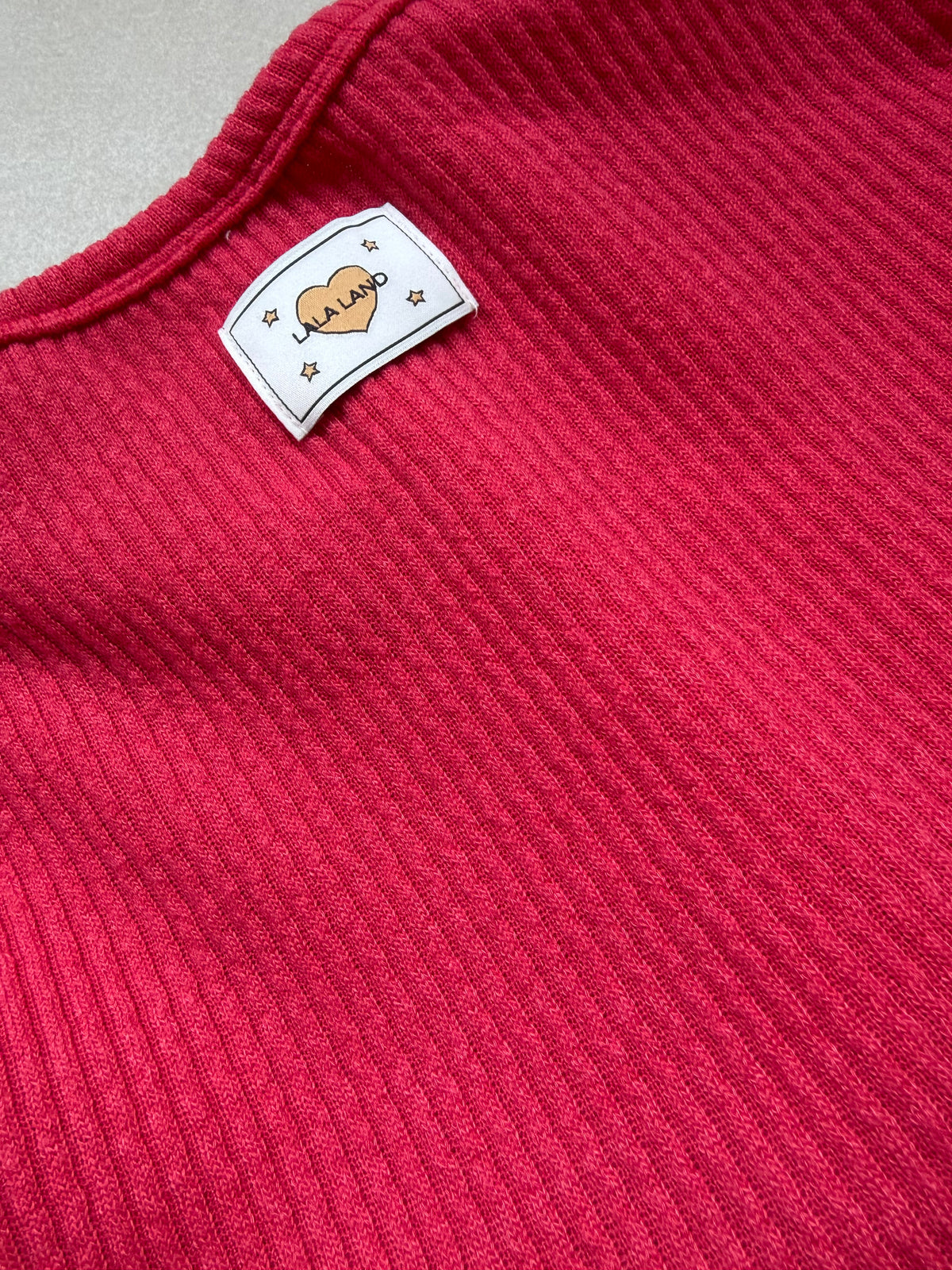 Red cardigan