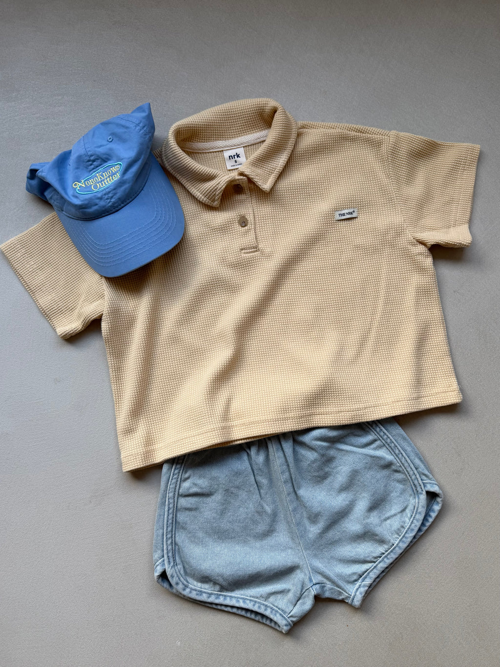 Waffle polo yellow