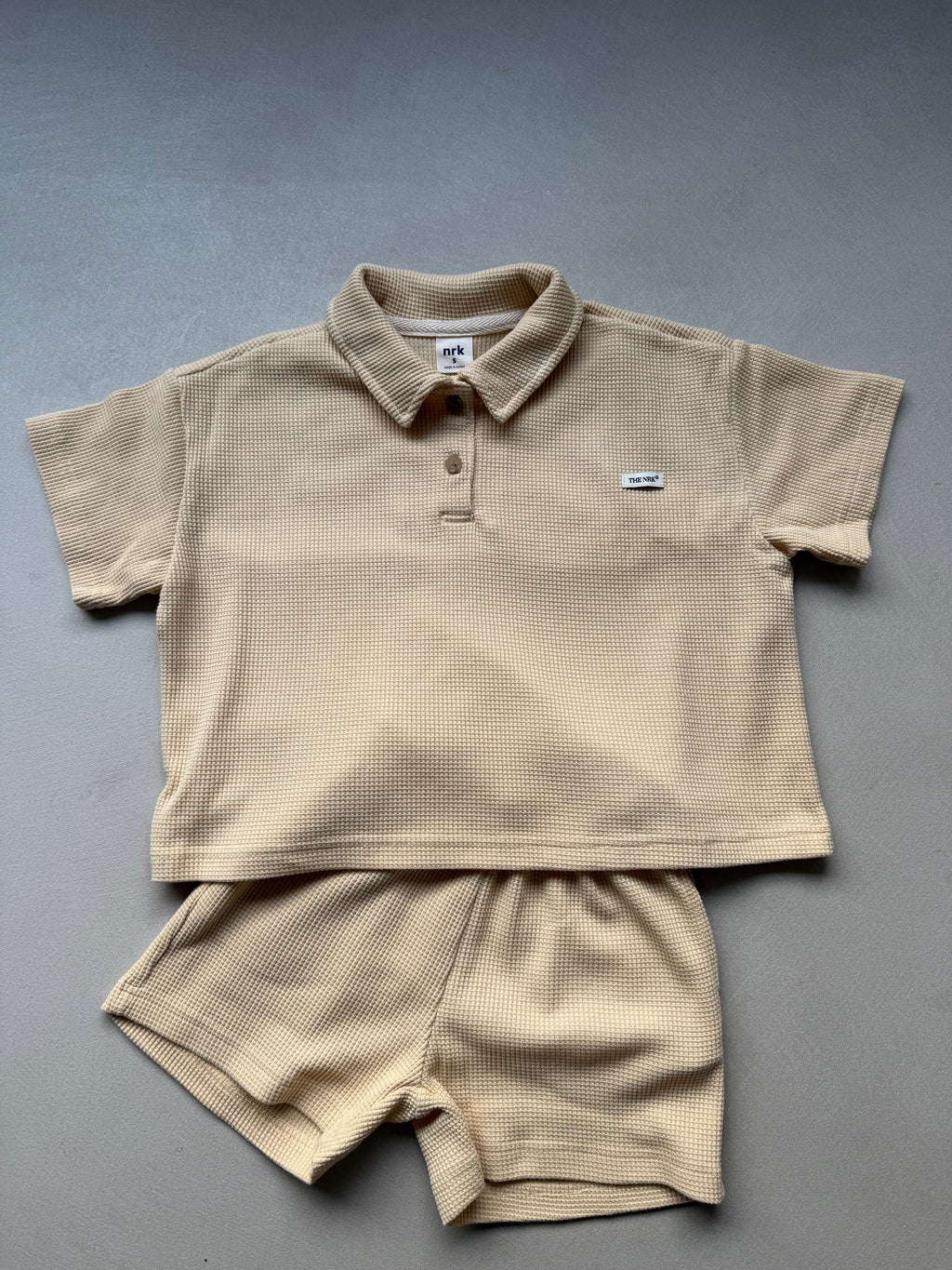 Waffle polo yellow